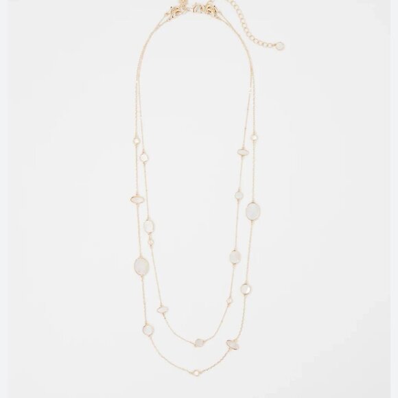 nwt WHITE HOUSE BLACK MARKET mother of pearl convertible necklace - Picture 1 of 2